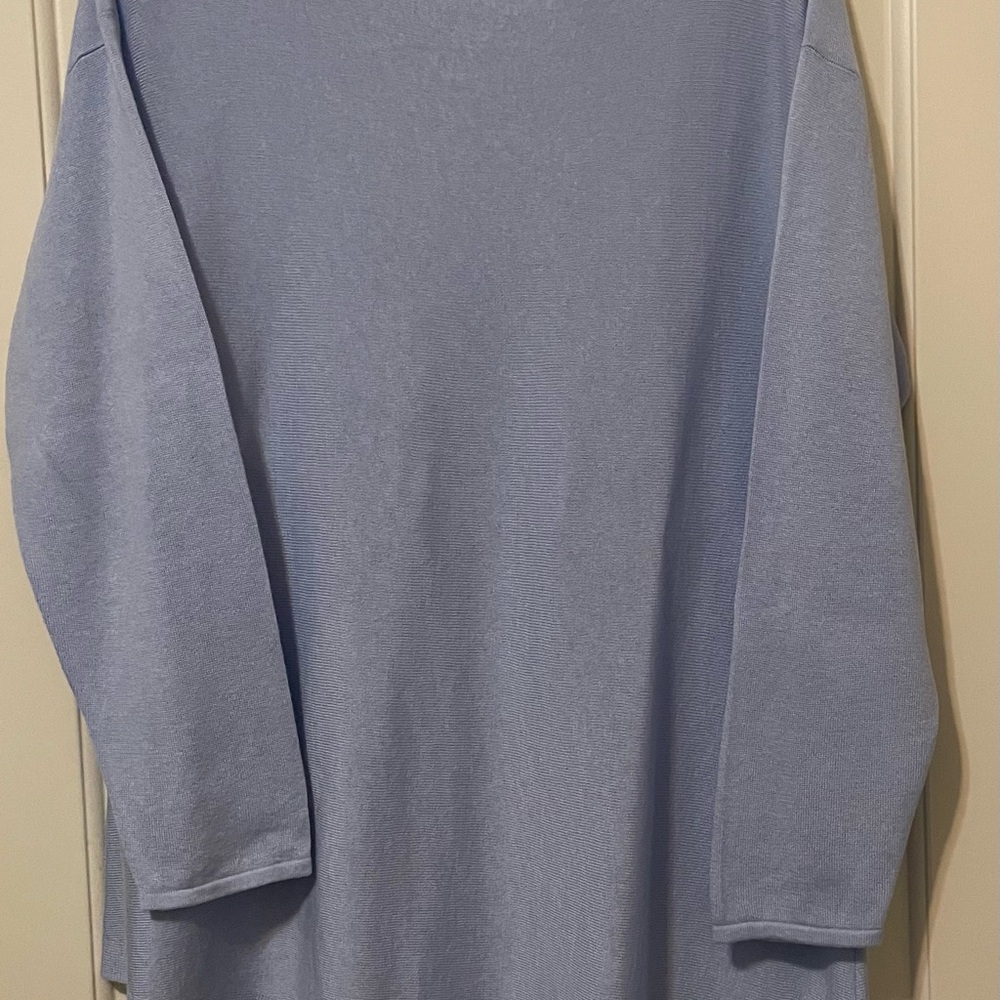 Eileen Fisher Soft Blue Tunic Length Sweater XL - Picture 3 of 3